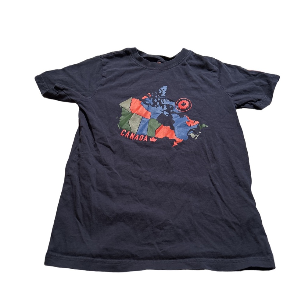 Joe Fresh Navy Blue Canada Map T-shirt Size Small